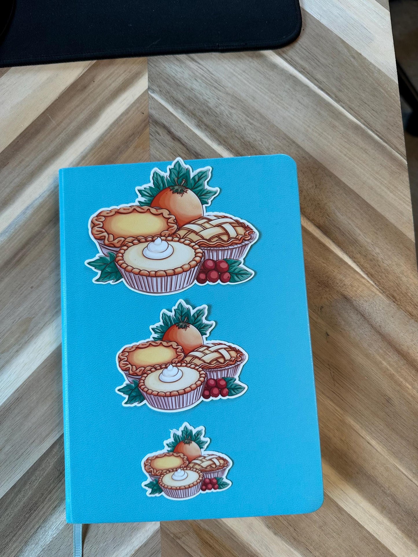 Thanksgiving Pies Sticker - Vintage Fall Desserts with Pumpkin Vinyl Sticker