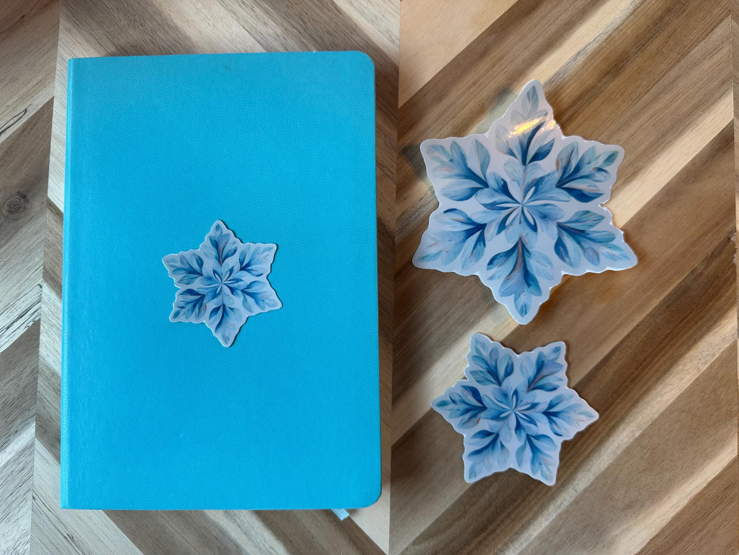 Snowflake Sticker | Watercolor Winter Decal | Ice Crystal Vinyl Sticker | Blue Snowflake Art | Laptop Water Bottle Sticker | Holiday Decor
