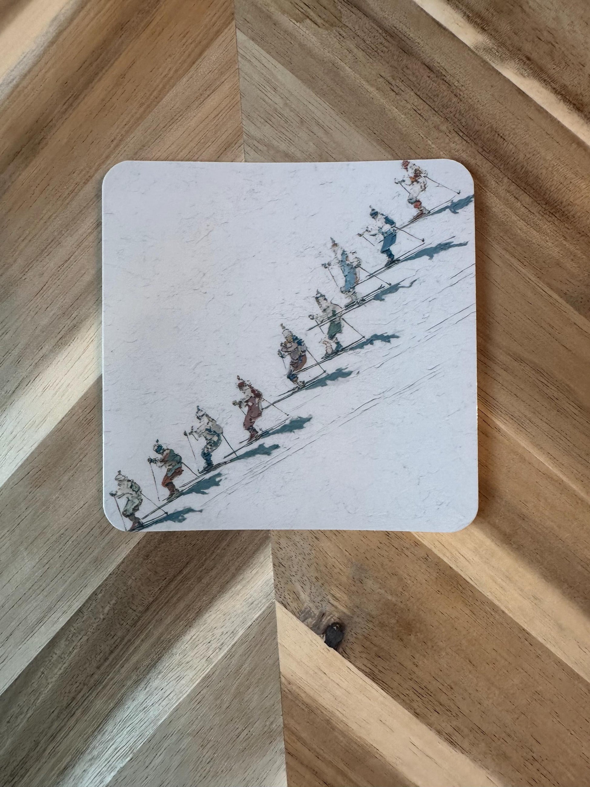 Skiing Sticker | Vintage Ski Slope Watercolor Decal | Winter Sports Vinyl Sticker | Ski Resort Art | Mountain Adventure