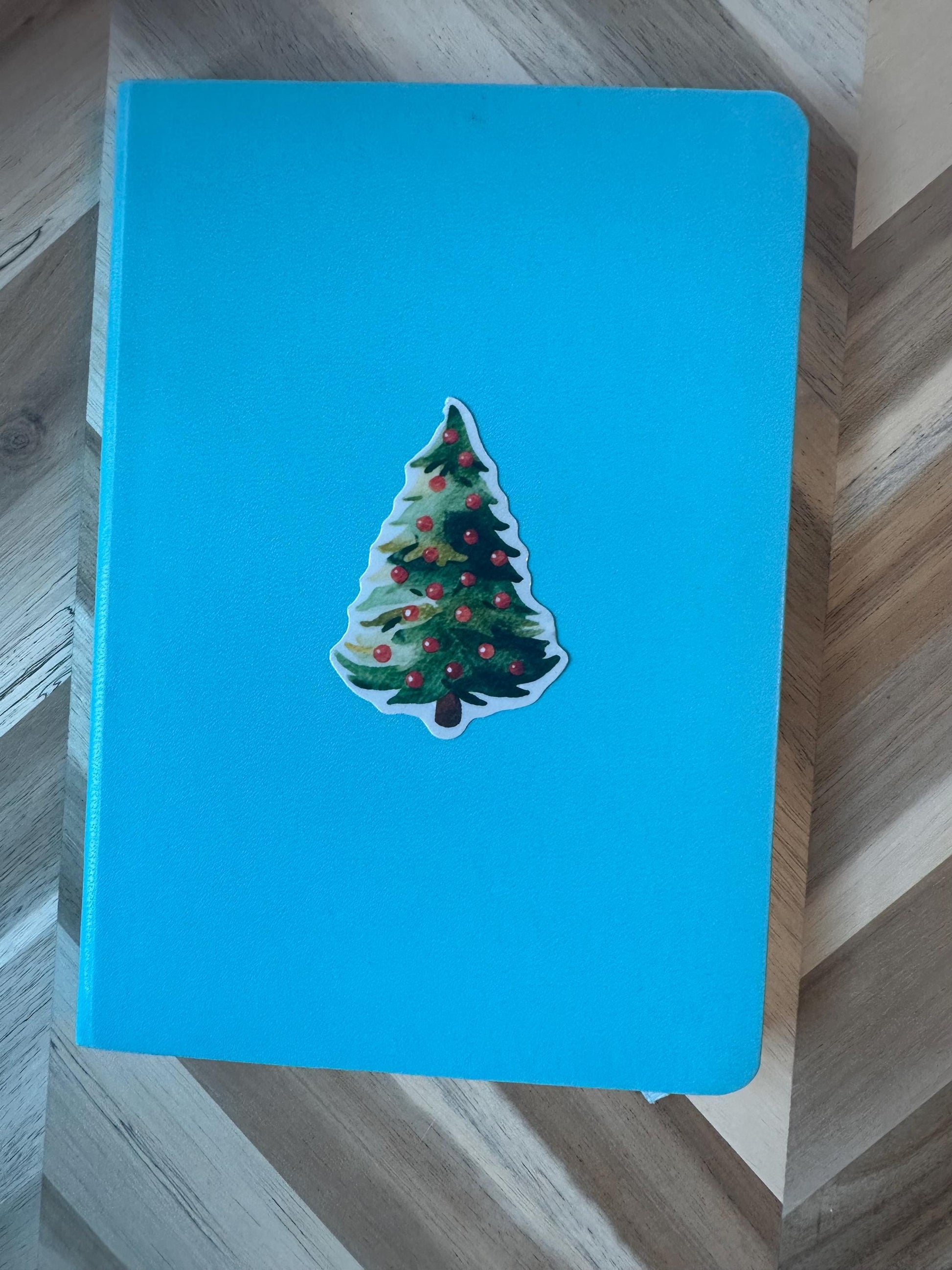 Christmas Tree Sticker | Watercolor Holiday Decal | Festive Ornament Sticker | Xmas Decoration