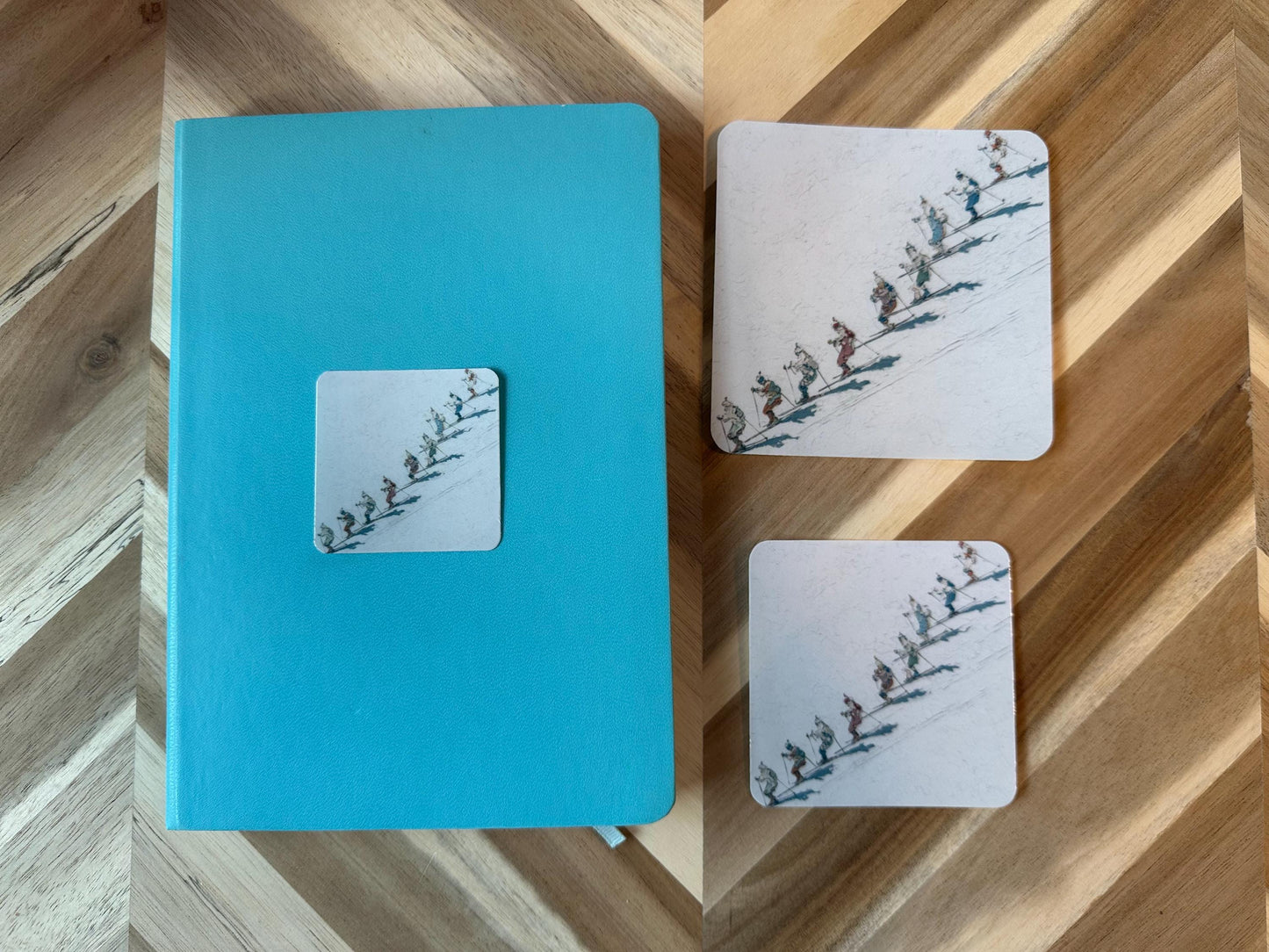 Skiing Sticker | Vintage Ski Slope Watercolor Decal | Winter Sports Vinyl Sticker | Ski Resort Art | Mountain Adventure