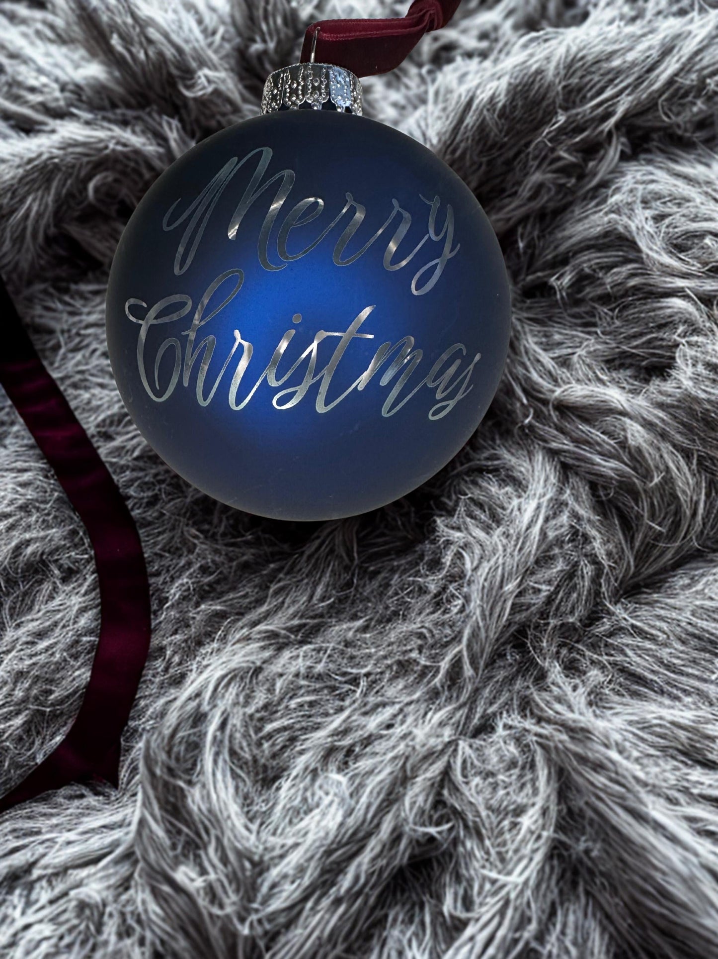 Personalized Christmas Ornament with Wooden Display Stand | Custom 3" Ball Ornament & Tree Holder | Holiday Decor Gift Set