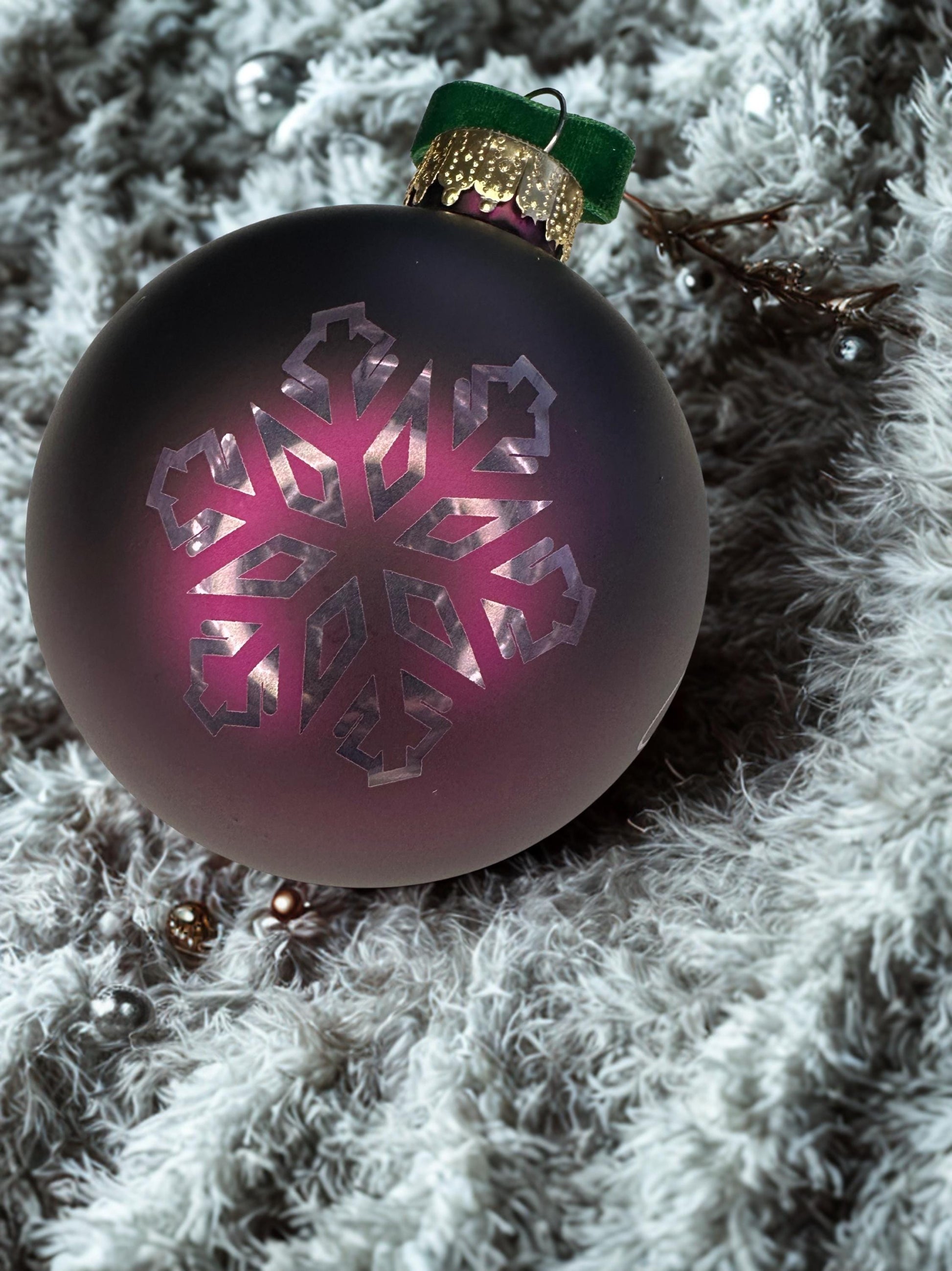 Personalized Christmas Ornament with Wooden Display Stand | Custom 3" Ball Ornament & Tree Holder | Holiday Decor Gift Set